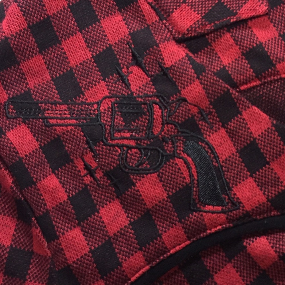 Sourpuss Buffalo Plaid Gunslingers Holiday Dress - Picture 4 of 4